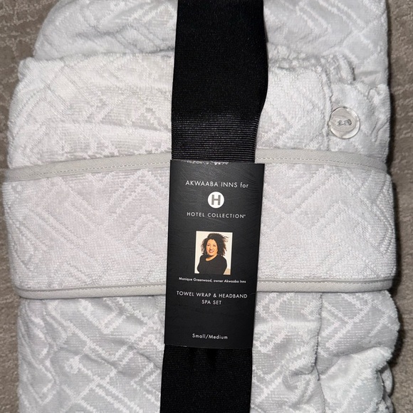 Akwaaba Inns Hotel Collection Axis cotton velour spa set Towel Wrap/Headband